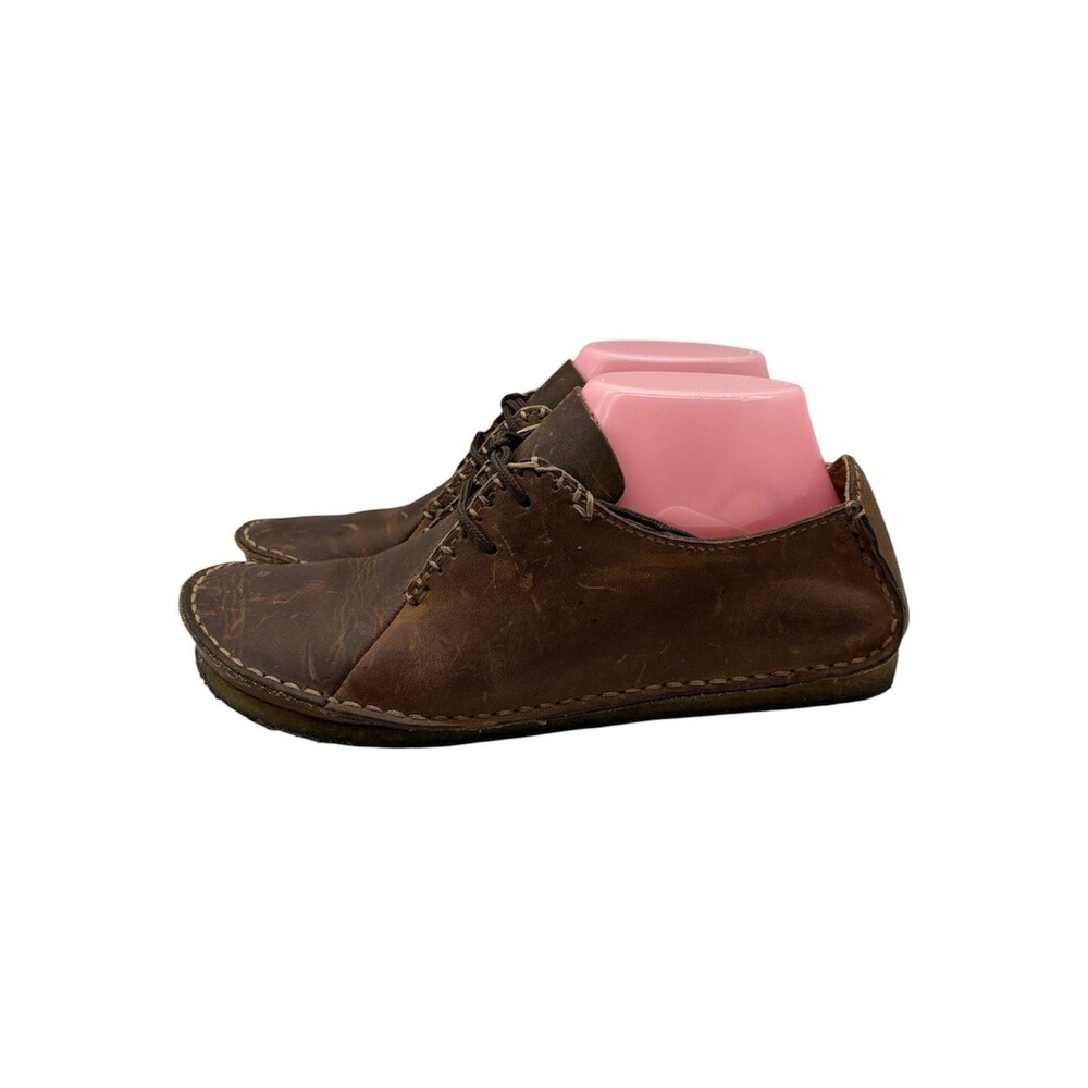 Clarks Janey Mae Shoes Women's 7.5M Brown Oiled Leather Oxford Chukka Moc
